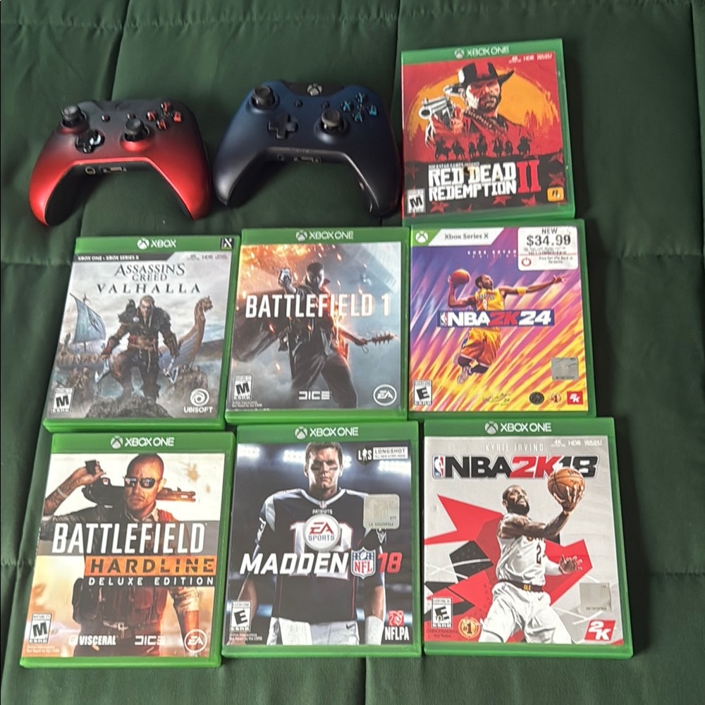 XBOX Controller Set - Red and Blue plus games